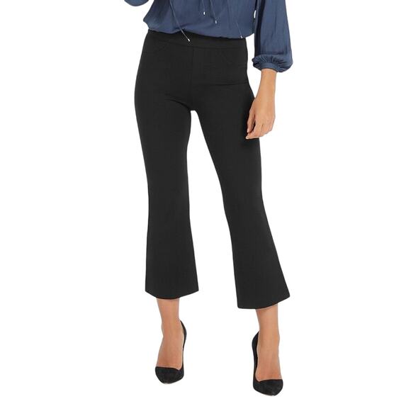 Spanx Black Cropped Flare Ponte High Rise Pants Size Medium - Picture 1 of 10